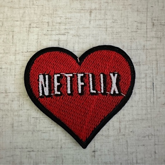 Netflix Lovers Iron On Patch Red Heart Patch 2.6 Inches X 2.7 Inches - Picture 2 of 5